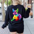 Dog Lover Boston Terrier Dog Colorful Boston Terrier Men Women Kids Women's Sweatshirt Back Print Black