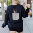 Dog In Your Pocket Boston Terrier For Men Women Girls Kids Women's Sweatshirt Back Print Black
