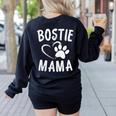 Fun Bostie Mama Dog Lover Apparel Boston Terrier Mom Women's Sweatshirt Back Print Black