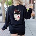 Girls I Heart Mom Love Mama Boston Terrier Dog Lover Women's Sweatshirt Back Print Black