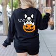 The Halloween Boston Terrier Women's Sweatshirt Back Print Black