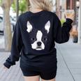 Kids Boston Terrier Dog For Women And Girls Women's Sweatshirt Back Print Black