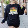 Myrtle Beach South Carolina Retro 70s Vintage Vacation Women's Sweatshirt Back Print Black