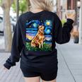 Red Heeler Starry Night Cattle Dog Colorful Art By Aja For Men Women Girls Kids Women's Sweatshirt Back Print Black