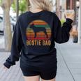 Retro Boston Terrier Dad Dog Owner Pet Bostie Father Women's Sweatshirt Back Print Black