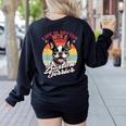 Retro Life Is Better With Boston Terrier Mom Dog Lover Women's Sweatshirt Back Print Black