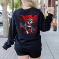 Super Power Superhero Boston Terrier Dog For Men Women Kids Women's Sweatshirt Back Print Black