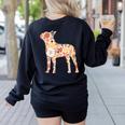 Vintage Floral Boston Terrier For Dog Lover Women's Sweatshirt Back Print Black