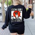 Vintage Japanese Dogzilla Boston Terrier Women's Sweatshirt Back Print Black
