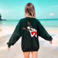 Boston Terrier Bostie Dog Kids Women Girls Women's Sweatshirt Back Print Forest Green