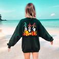 Boston Terrier Dog Lover Fall Ya'Ll Halloween Costume Men Women Women's Sweatshirt Back Print Forest Green