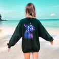 Boston Terrier Dog For a Boston Terrier Mom Women's Sweatshirt Back Print Forest Green