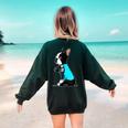 Boston Terrier Tattoos I Love Mom Women's Sweatshirt Back Print Forest Green