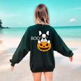 The Halloween Boston Terrier Women's Sweatshirt Back Print Forest Green