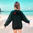 I Love Hot Teachers Men Women Women&#x27;s Sweatshirt Back Print Forest Green