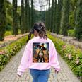 Aesthetic Halloween Boston Terrier Dog Witch Pumpkin For Men Women Kids Women's Sweatshirt Back Print Light Pink