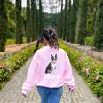 Boston Terrier Dog Dad Boston Terrier Dog Lovers Women's Sweatshirt Back Print Light Pink