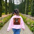 Boston Terrier Dog Japanese Art Samurai Ukiyo-e Women's Sweatshirt Back Print Light Pink