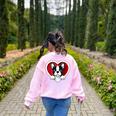 Boston Terrier Heart Cute Puppy Lover Or Dog Owner Women's Sweatshirt Back Print Light Pink