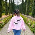 Boston Terrier Humor Bostie Dog Lover For Men Women Kids Women's Sweatshirt Back Print Light Pink