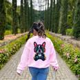 Boston Terrier Lovers Gaming Headphones Boston Terrier Women's Sweatshirt Back Print Light Pink