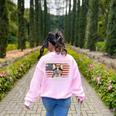 Boston Terrier Mom Dog Lovers American Flag 4th Of July Women's Sweatshirt Back Print Light Pink