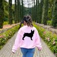 Boston Terrier Women's Sweatshirt Back Print Light Pink