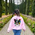 Celebration Event Birthday Party Boston Terrier Women's Sweatshirt Back Print Light Pink