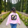 Cute Boston Terrier Halloween Costume Dog Lover Women Girls Women's Sweatshirt Back Print Light Pink
