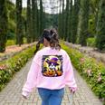 Halloween Boston Terrier Dog Breed With Jack O' Lantern Art Women's Sweatshirt Back Print Light Pink