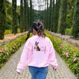 Heartbeat Boston Terrier Dog Women's Sweatshirt Back Print Light Pink
