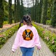 Pumpkin Boston Terrier Costume On Boston Terrier Halloween Women's Sweatshirt Back Print Light Pink
