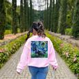 Scottish Terrier Starry Night Scotty Dog Art By Aja Women's Sweatshirt Back Print Light Pink