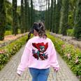 Super Power Superhero Boston Terrier Dog For Men Women Kids Women's Sweatshirt Back Print Light Pink
