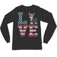 4th Of July Decor Patriotic LOVE Boston Terrier USA Flag Unisex Long Sleeve T-Shirt, trending gift