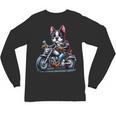Biker Boston Terrier Dog Riding Motorbike Unisex Long Sleeve T-Shirt, trending gift