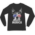 Boston Terrier 4th Of July Merica Men Women USA Flag Vintage Unisex Long Sleeve T-Shirt, trending gift