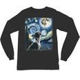 Boston Terrier Dog Art Van Gogh Starry Night Boston Terrier Unisex Long Sleeve T-Shirt, trending gift