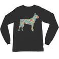 Boston Terrier Flower Silhouette Floral Dog Men Women Girls Kids Unisex Long Sleeve T-Shirt, trending gift