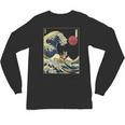 Boston Terrier Japanese Kanagawa Wave Surf Dog Unisex Long Sleeve T-Shirt, trending gift