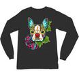 Boston Terrier In Red Day Of The Dead Sugar Skull Dog Unisex Long Sleeve T-Shirt, trending gift