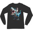Boston Terrier Riding T-Rex Dinosaur Dog Lover Unisex Long Sleeve T-Shirt, trending gift