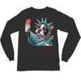 Boston Terrier Selfie Statue Of Liberty 4th Of July American Unisex Long Sleeve T-Shirt, trending gift