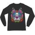 Boston Terrier Sugar Skull Dog Day Of The Dead Unisex Long Sleeve T-Shirt, trending gift