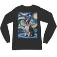 Boston Terrier Van Gogh Starry Night Unisex Long Sleeve T-Shirt, trending gift