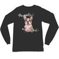 Brown Boston Terrier With Flowers And Feathers Unisex Long Sleeve T-Shirt, trending gift