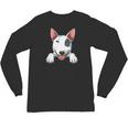 Bull Terrier Pocket Bull Terrier Peeking Out Pocket Unisex Long Sleeve T-Shirt, trending gift