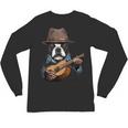 Guitar Shirt Boston Terrier Dog Playing Acoustic Guitar Unisex Long Sleeve T-Shirt, trending gift