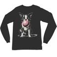 Vintage Boston Terrier Blowing Bubble Gum American Gentleman Unisex Long Sleeve T-Shirt, trending gift