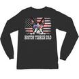Vintage Boston Terrier Dad American Flag Father's Day Unisex Long Sleeve T-Shirt, trending gift